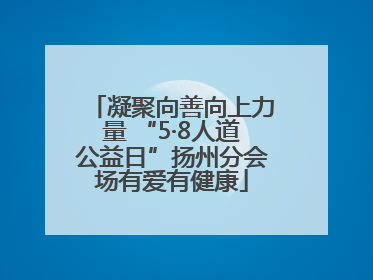 凝聚向善向上力量 “5·8人道公益日”扬州分会场有爱有健康