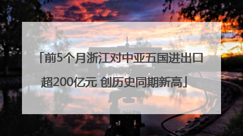 前5个月浙江对中亚五国进出口超200亿元 创历史同期新高