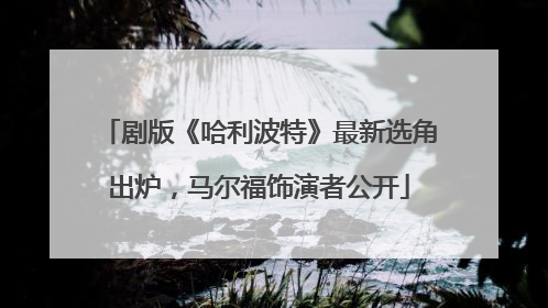 剧版《哈利波特》最新选角出炉，马尔福饰演者公开
