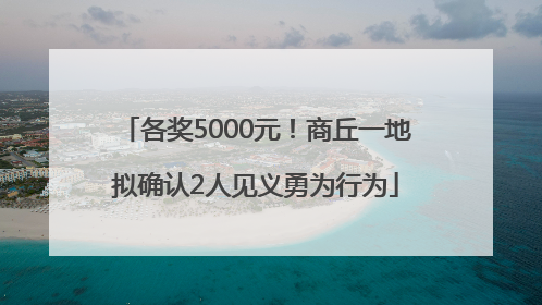 各奖5000元！商丘一地拟确认2人见义勇为行为