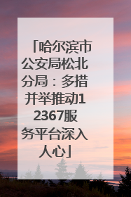 哈尔滨市公安局松北分局：多措并举推动12367服务平台深入人心