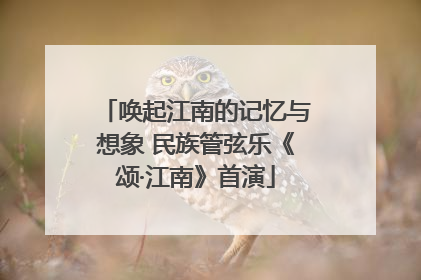 唤起江南的记忆与想象 民族管弦乐《颂·江南》首演