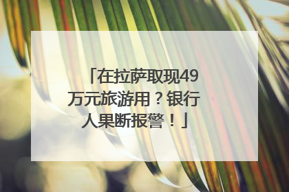 在拉萨取现49万元旅游用？银行人果断报警！