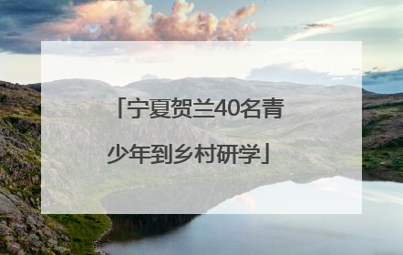 宁夏贺兰40名青少年到乡村研学