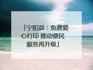 宁阳县：免费爱心打印 推动便民服务再升级