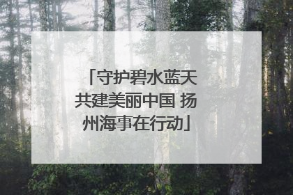 守护碧水蓝天 共建美丽中国 扬州海事在行动