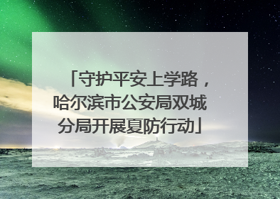 守护平安上学路，哈尔滨市公安局双城分局开展夏防行动