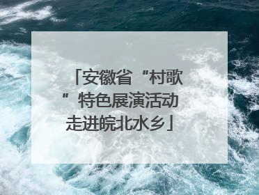 安徽省“村歌”特色展演活动走进皖北水乡