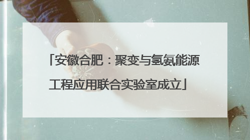 安徽合肥：聚变与氢氨能源工程应用联合实验室成立