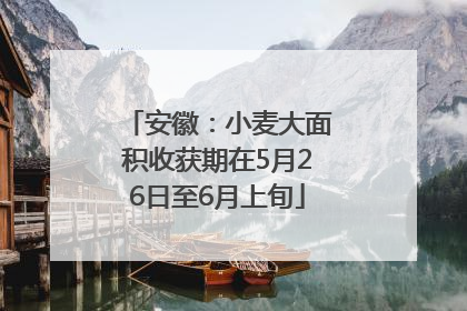 安徽：小麦大面积收获期在5月26日至6月上旬