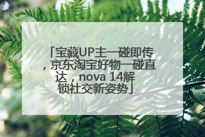 宝藏UP主一碰即传，京东淘宝好物一碰直达，nova 14解锁社交新姿势