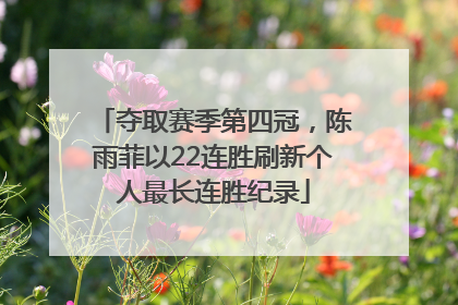夺取赛季第四冠，陈雨菲以22连胜刷新个人最长连胜纪录