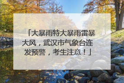 大暴雨特大暴雨雷暴大风，武汉市气象台连发预警，考生注意！