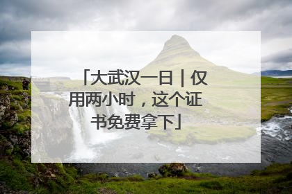 大武汉一日｜仅用两小时，这个证书免费拿下