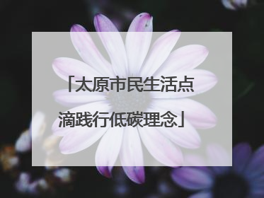 太原市民生活点滴践行低碳理念