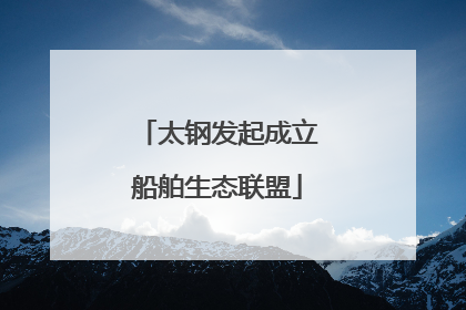 太钢发起成立船舶生态联盟