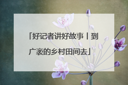 好记者讲好故事丨到广袤的乡村田间去