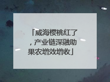 威海樱桃红了，产业链深融助果农增效增收
