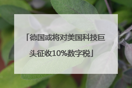 德国或将对美国科技巨头征收10%数字税