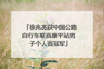 徐兆亮获中国公路自行车联赛康平站男子个人赛冠军