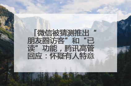 微信被猜测推出“朋友圈访客”和“已读”功能，腾讯高管回应：怀疑有人特意反复翻炒流量