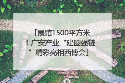 展馆1500平方米！广安产业“建圈强链”精彩亮相西博会