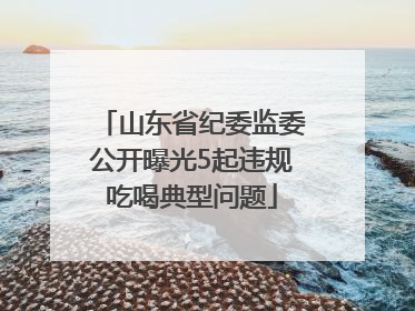 山东省纪委监委公开曝光5起违规吃喝典型问题