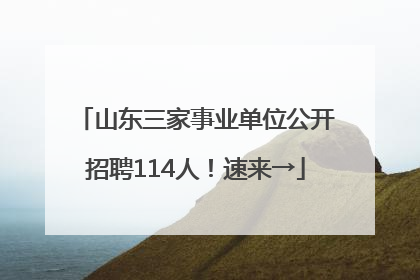 山东三家事业单位公开招聘114人！速来→