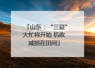 山东：“三夏”大忙将开始 机收减损在田间