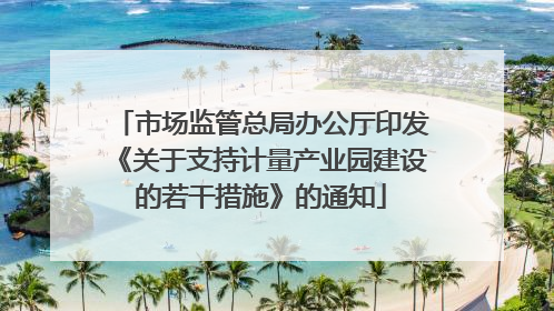 市场监管总局办公厅印发《关于支持计量产业园建设的若干措施》的通知