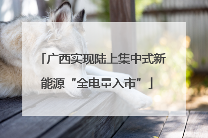 广西实现陆上集中式新能源“全电量入市”