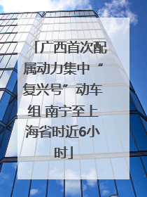 广西首次配属动力集中“复兴号”动车组 南宁至上海省时近6小时