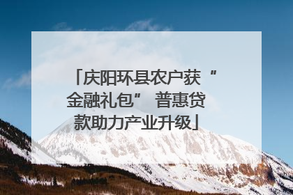 庆阳环县农户获“金融礼包” 普惠贷款助力产业升级