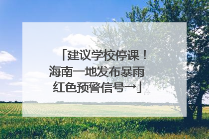 建议学校停课！海南一地发布暴雨红色预警信号→