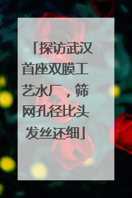 探访武汉首座双膜工艺水厂，筛网孔径比头发丝还细