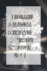 意境品牌入驻苏州吴江震泽古镇，“震泽四宝”对外发布！