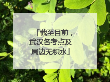 截至目前，武汉各考点及周边无积水