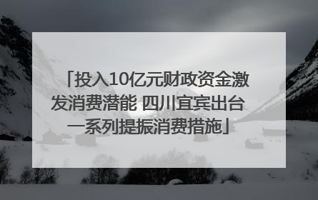 投入10亿元财政资金激发消费潜能 四川宜宾出台一系列提振消费措施