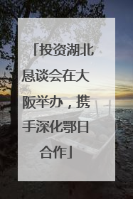 投资湖北恳谈会在大阪举办，携手深化鄂日合作