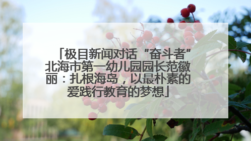 极目新闻对话“奋斗者”北海市第一幼儿园园长范徽丽：扎根海岛，以最朴素的爱践行教育的梦想