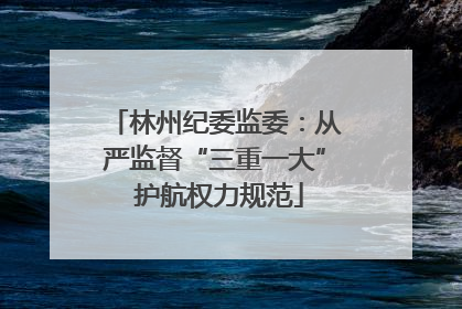 林州纪委监委：从严监督“三重一大” 护航权力规范