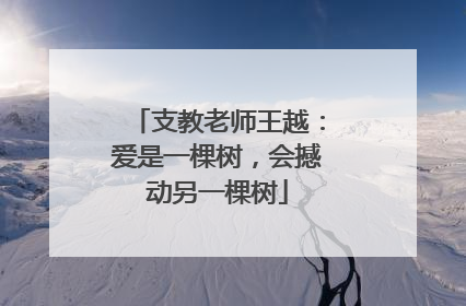 支教老师王越：爱是一棵树，会撼动另一棵树