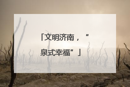 文明济南，“泉式幸福”