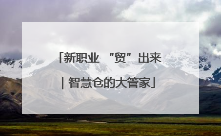 新职业 “贸”出来｜智慧仓的大管家