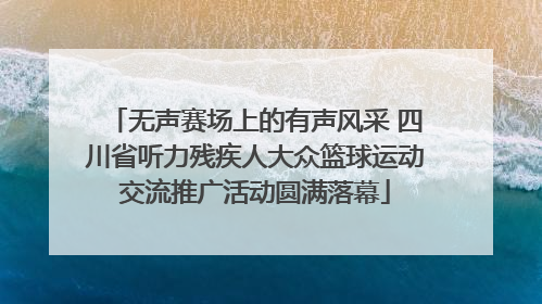 无声赛场上的有声风采 四川省听力残疾人大众篮球运动交流推广活动圆满落幕