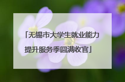 无锡市大学生就业能力提升服务季圆满收官