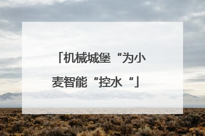 机械城堡“为小麦智能“控水“