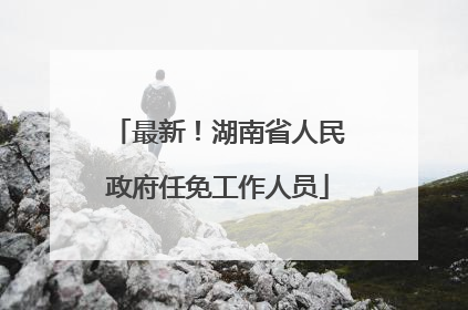 最新！湖南省人民政府任免工作人员