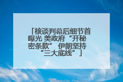 核谈判幕后细节首曝光 美政府“开秘密条款” 伊朗坚持“三大底线”