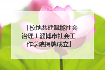校地共建赋能社会治理！淄博市社会工作学院揭牌成立